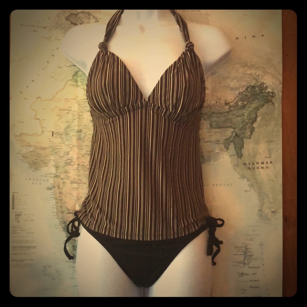 Robin Piccone open back tie tankini top